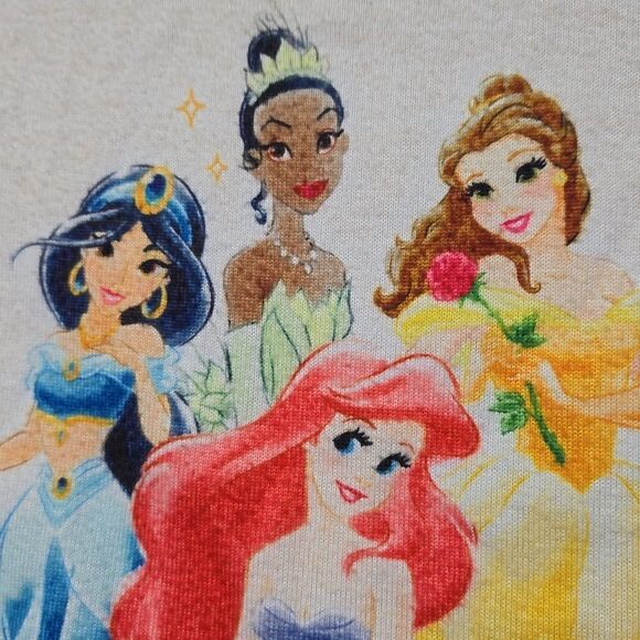 Disney Princess Soft Knit Girls Pajama 2pc Sleep Set Ariel Belle Tiana Jasmine - Picture 3 of 8